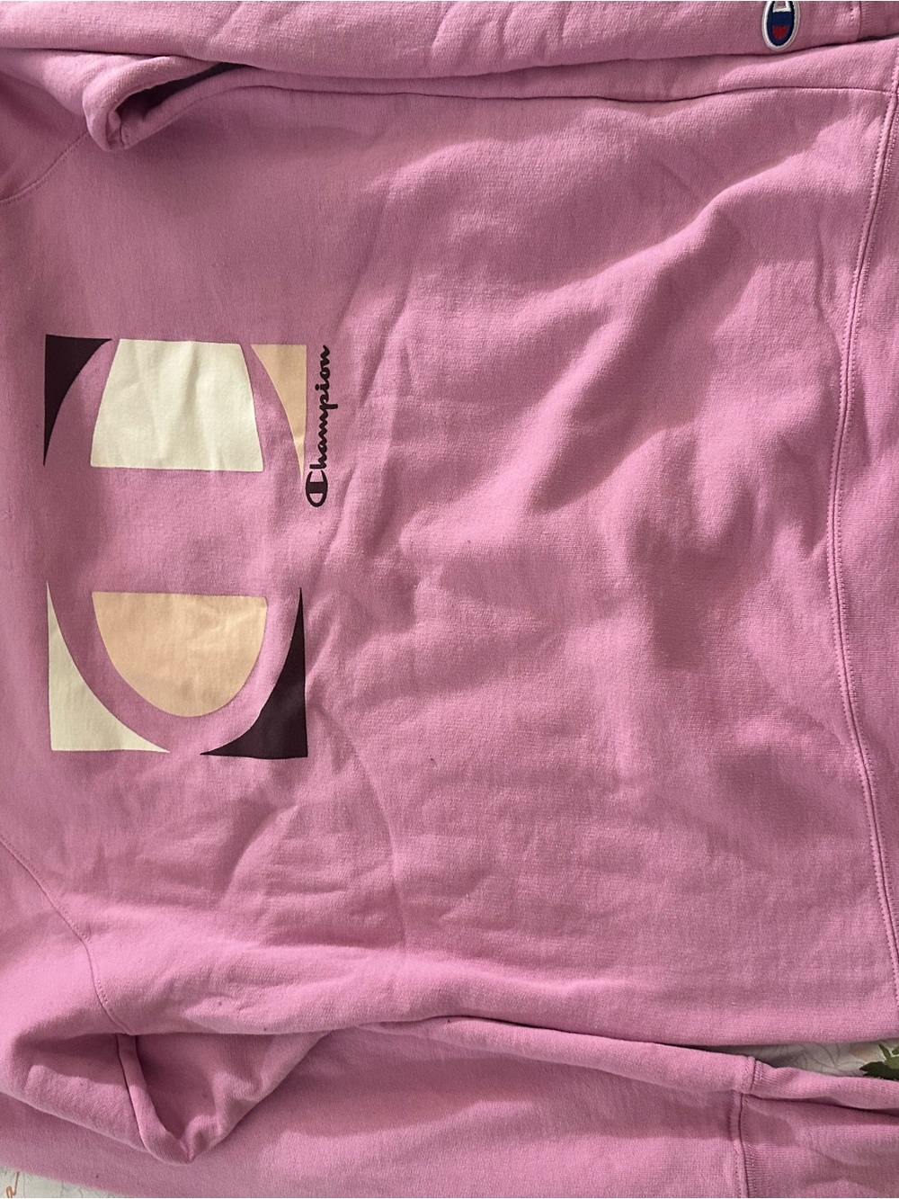 Champion Women’s Pink Logo Sweatshirt with Graphic Accent